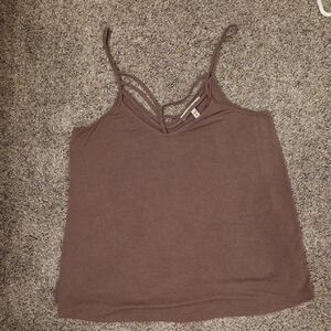 Express Brown Strappy V-Neck Camisole